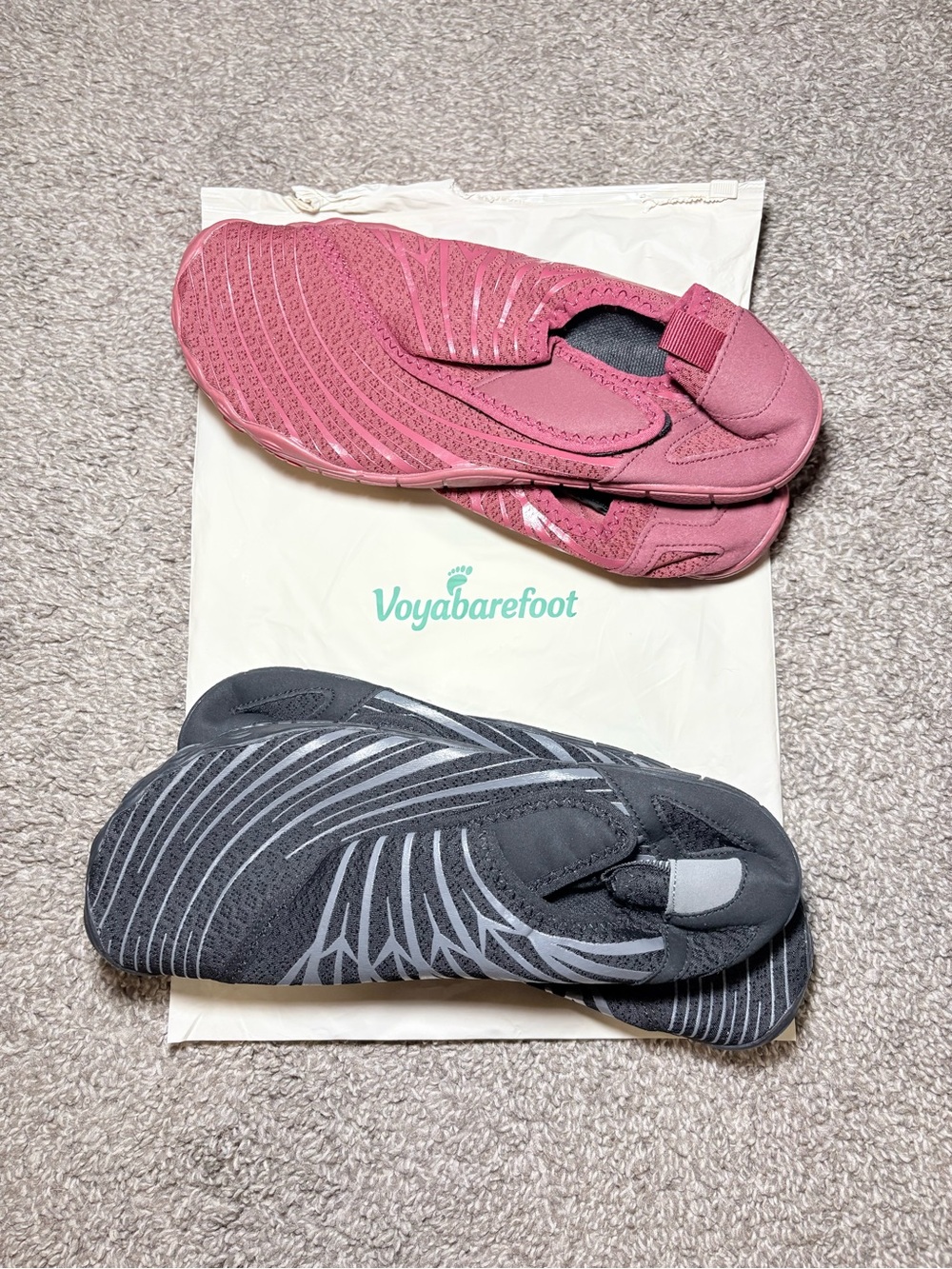 NEW Bundle (2 Pairs) Voyabarefoot Solyn Barefoot Shoes Size 41 Mauve & Black